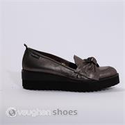 Marco Moreo Wedge Shoe With Bowe Front - Metallic